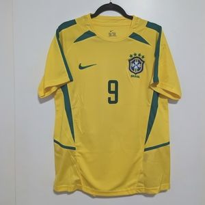 Brazil 2002 World Cup Ronaldo Jersey #9 Home Yellow